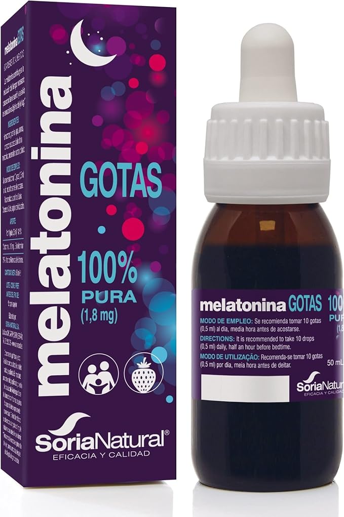 Melatonina Pura Soria Natural: Gotas para Dormir Profundamente y Regular el Sueño