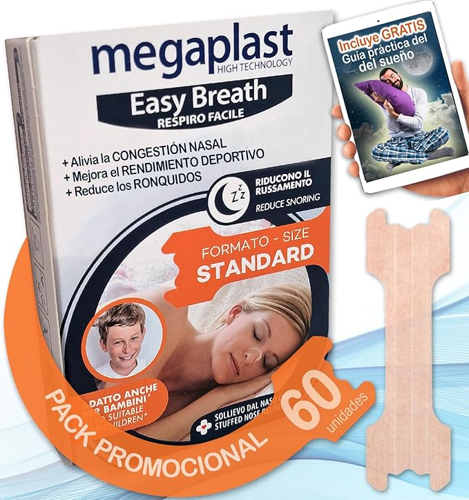60 Pcs Tiras Nasales Antironquidos: Mejora tu Sueño y Respiración Efectivamente
