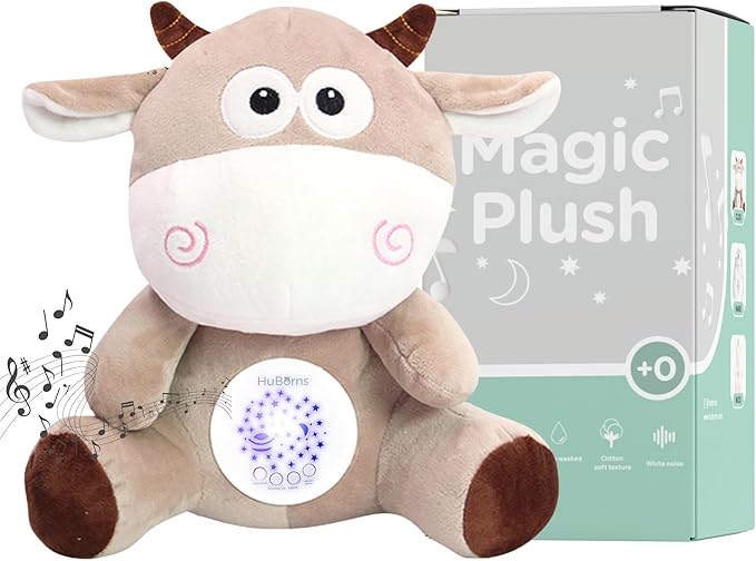 HuBorns: Peluche con Ruido Blanco y Proyector de Estrellas para un Sueño Tranquilo del Bebé